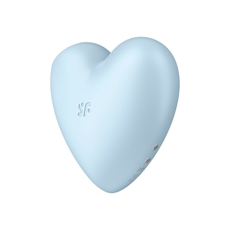 Satisfyer - cutie heart - clitoral suction stimulator - blue, Product side three  view  | Flirtybay.com.au